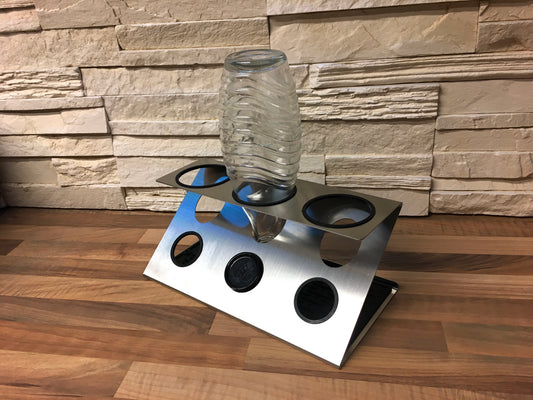 Stainless Steel Draining Stand for Sparkling Water Bottles – 3-Bottle