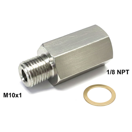 Langer Gewinde Adapter M10x1 für Temperatur Sensoren mit 1/8" 27NPT