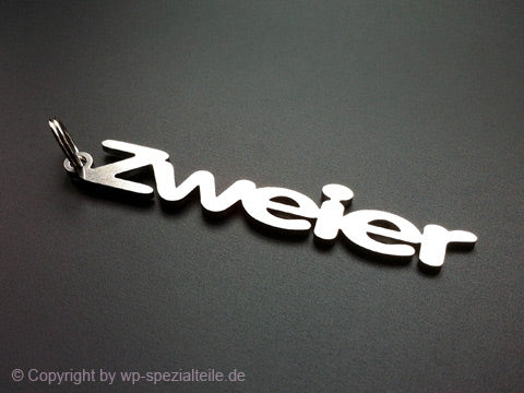 Zweier Schlüsselanhänger 2er Emblem aus Edelstahl