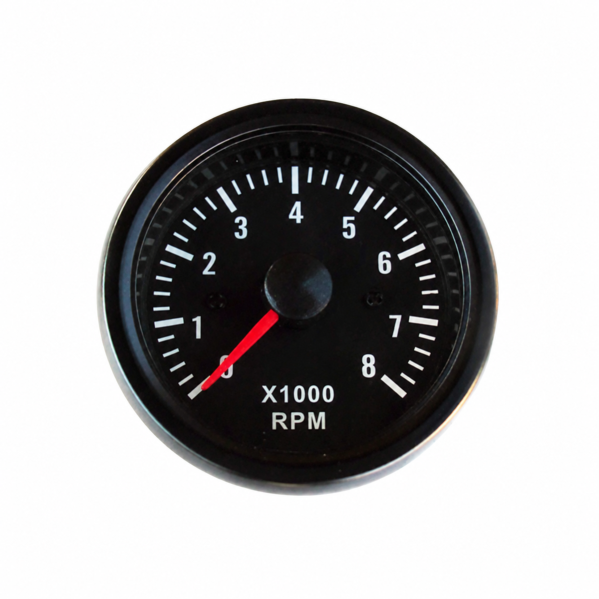 Drehzahlmesser 52 mm Retro Style mit schwarzem Ziffernblatt und roter Nadel
