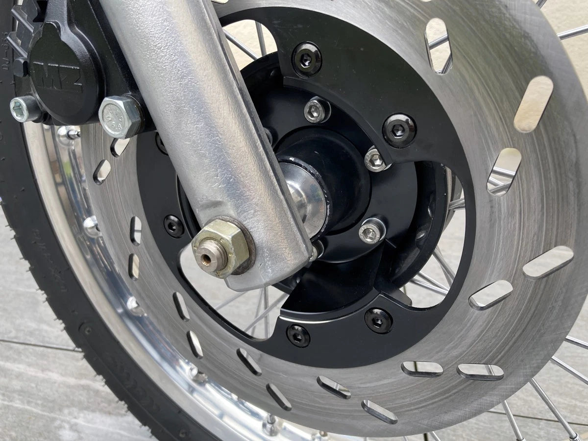 MZ ETZ Bremsscheibe 280 mm am Vorderrad montiert