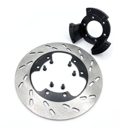 MZ ETZ 150 250 251 301 gelochte 280mm Scheibenbremse mit Aufnahme für originale Radnabe - Komplettset